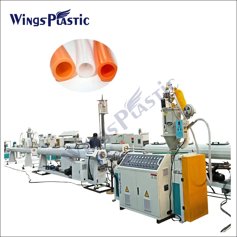 Plastic PE/PP/PPR/HDPE/Tube (extruder, haul off, cutting winding, belling) Extrusion/Extruding Making Production Line Machine