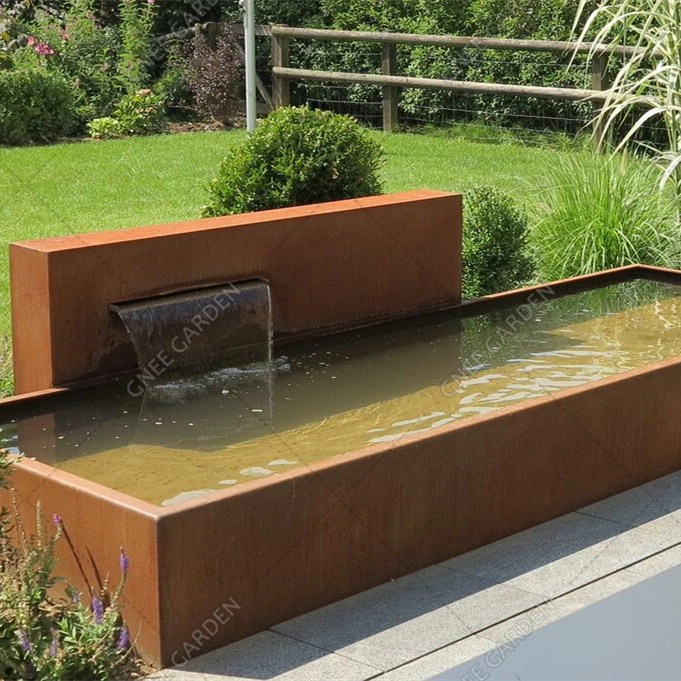 China Manufacture Corten Steel Free Standing Wall Water Feature