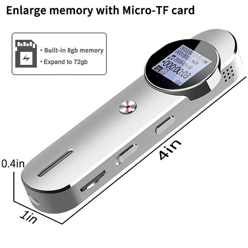 Bolígrafo grabador de sonido digital sin interrupciones la grabación activada por voz