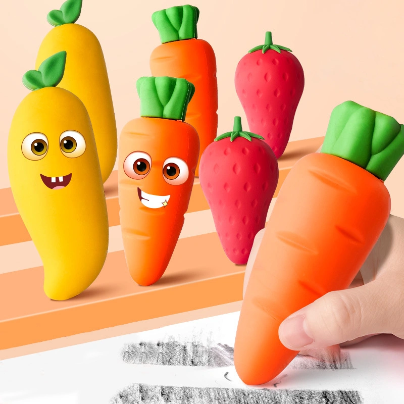 Hot 3D Vegetable Series Stationery Supplies Novelty Funny Cartoon Rubber Pencil Eraser