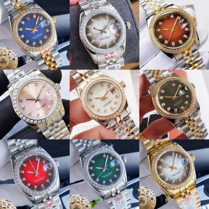 Los hombres de gama alta de populares marcas de relojes de muñeca Top 10 Color dorado para el agua Proup Set de Regalo relojes de la correa y económico Mens Oriente