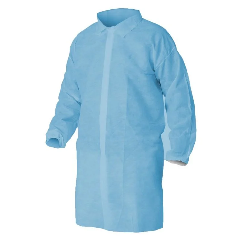 PP Non Woven Lab Coat Polypropylene Disposable Coats with Pockects