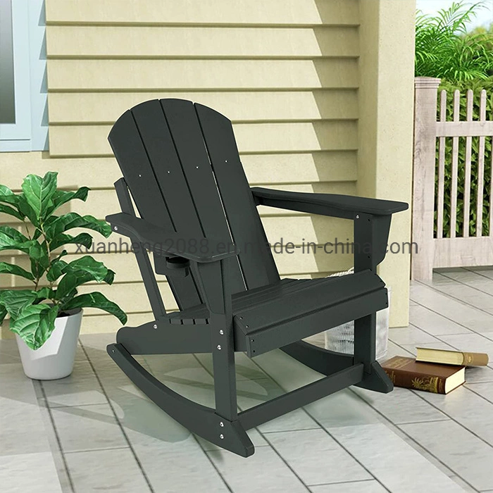 Pliage de plein air de luxe rocking-patio du jardin blanc de la résine plastique HDPE adirondack fauteuil