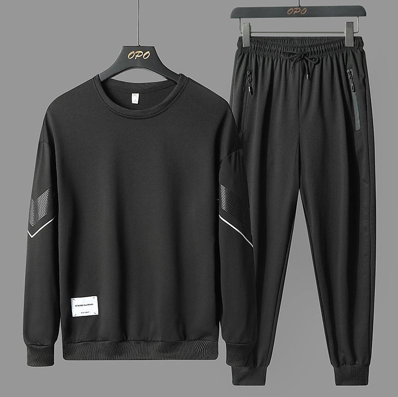 Conjunto de duas peças de fato desportivo casual de alta qualidade Fashion Long-sleeved para homem