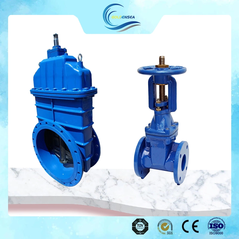 Water Use Soft Connection Rising Stem Slide Cast Iron Sluice Gate Valve Vale