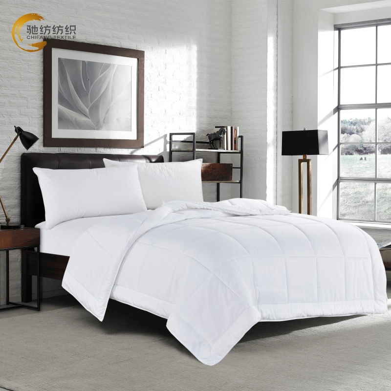 Gros hôtel de haute qualité Blanc 350GSM Down Alternative Microfiber Comforter Bed Duvet Quilt.