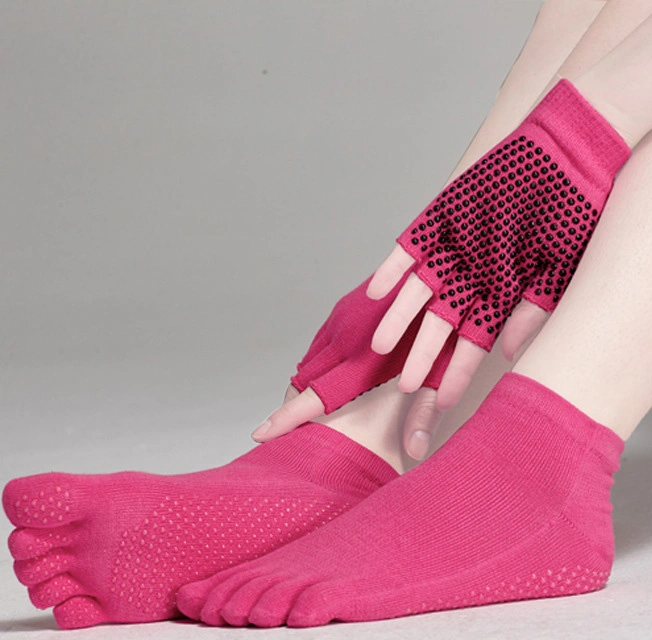 Breathable Silicone Gym Fitness Compression Anti-Slip Five Toes Yoga Socks