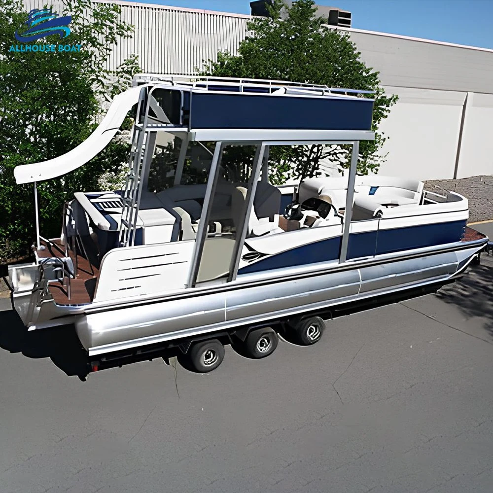 New Best Recreational Floating Aluminum Electric Pontoon Fishing Boat for Sale