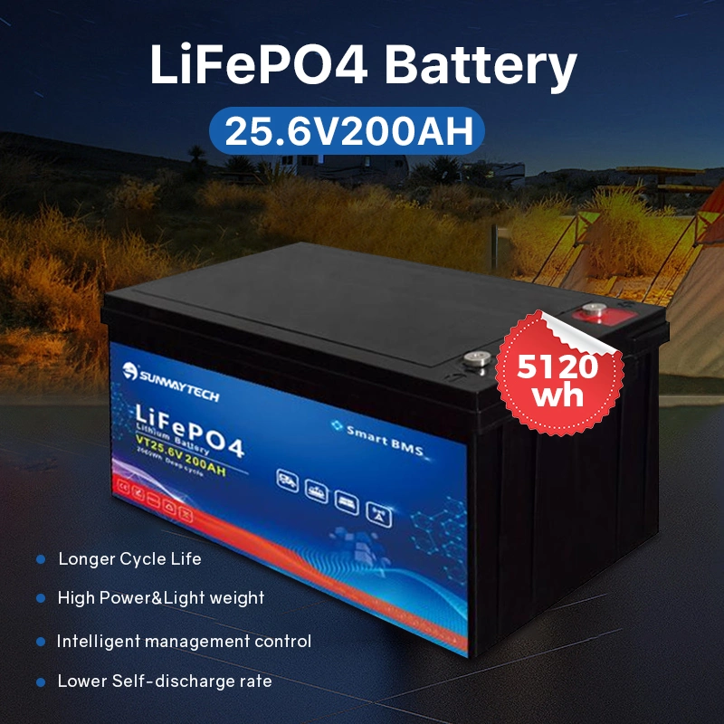 Byd LiFePO4 Battery 200ah 12V Lithium Batteries Pack 100ah with Bluetooth for Energy Power Storage