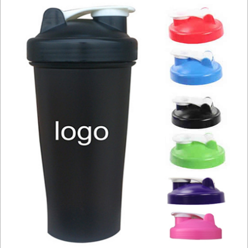 600ml Gym Sport plástico Protein Shaker botellas de agua con Bola de batidora de acero inoxidable