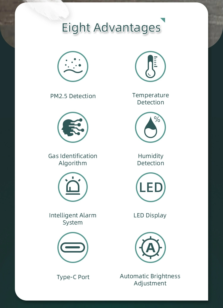 Intervalo de detecção de PM2,5 Detector, Instrumento Pm2,5 para uso doméstico e profissional no Teste de Qualidade do ar interior, Casa Nova Analisador do testador