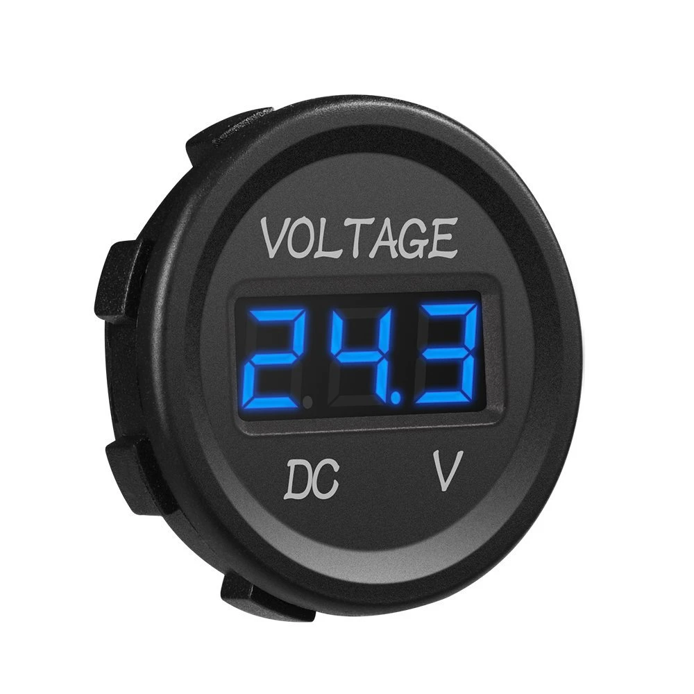 DC 12V LED Display Voltmeter Waterproof for Boat, Car and More