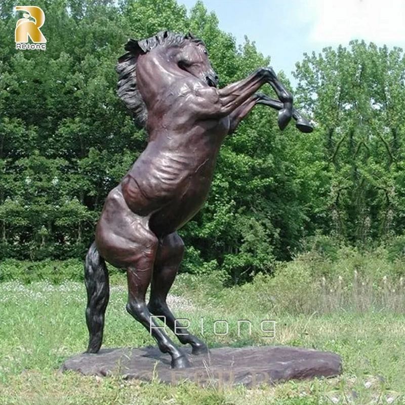 Classique en plein air de haute qualité en métal Jardin Parc Décoration Grand Bronze Coulée Sautant Cheval Sculpture Fabricant