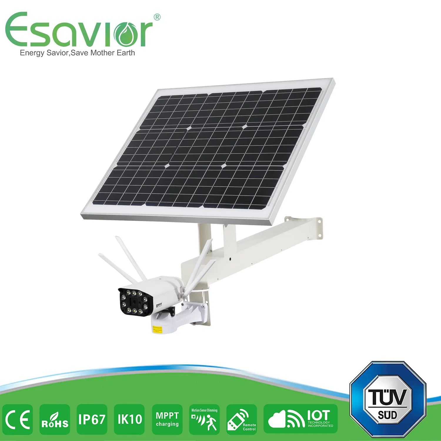 Esavior 25 anos Life-Span Painel Solar alimentada a energia solar CFTV 4G câmaras IP