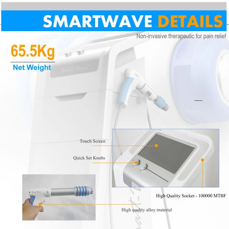 BS-Swt6000 أفضل علاج صدمة خارجي بالموجات فوق الصوتية العمودية (ESWT) يبلغ 5 بار