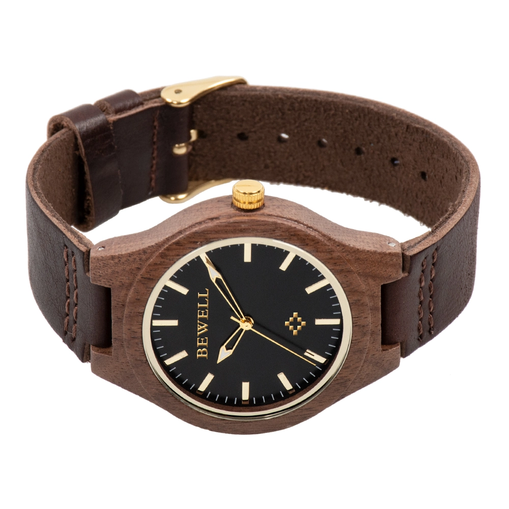 Cheap Branded Your Name Wooden Watches with Leather Strap