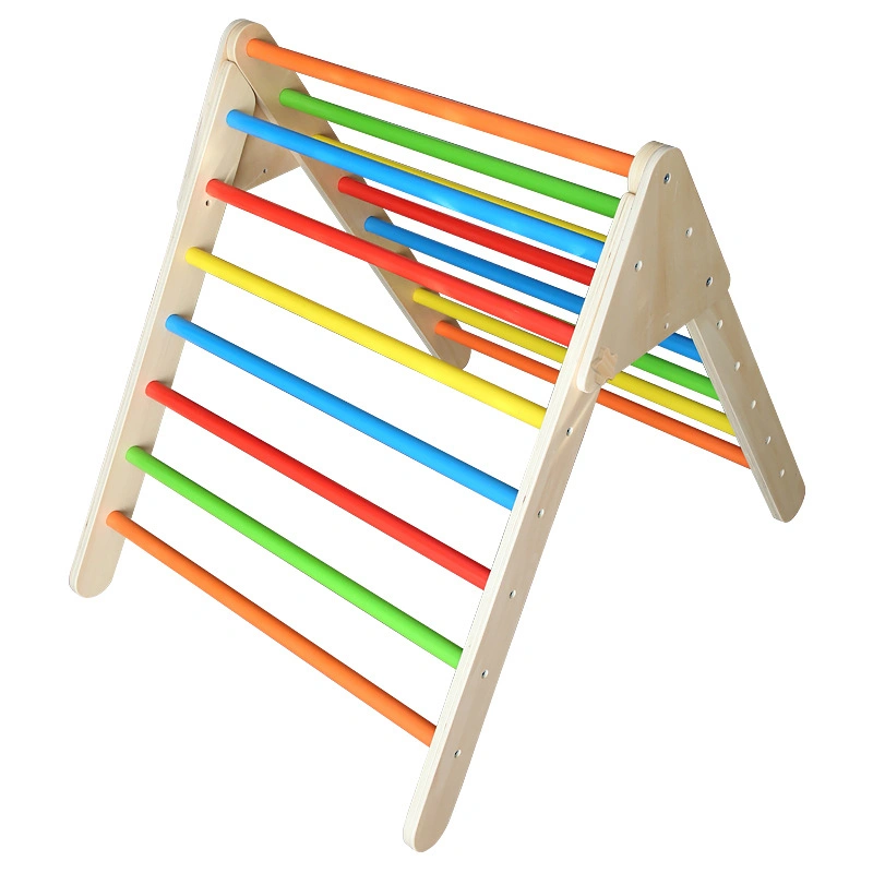 مثلث قابل للطي للأطفال تسلق الإطار ملعب للأطفال الخشب الداخلي الإطار التصاعدي
