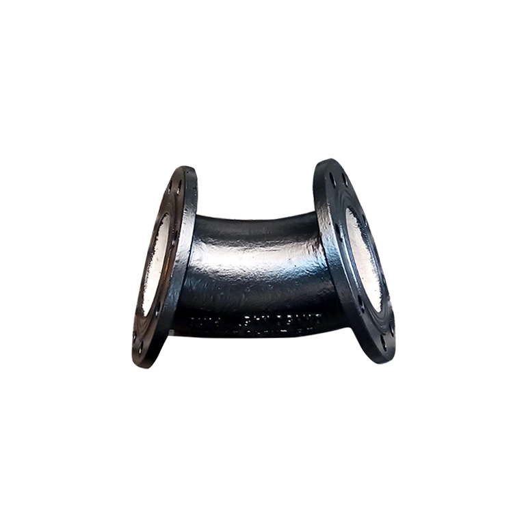 En598 Bitumen Di Ductile Cast Iron Drain Pipe Fitting Double Flanged Bend
