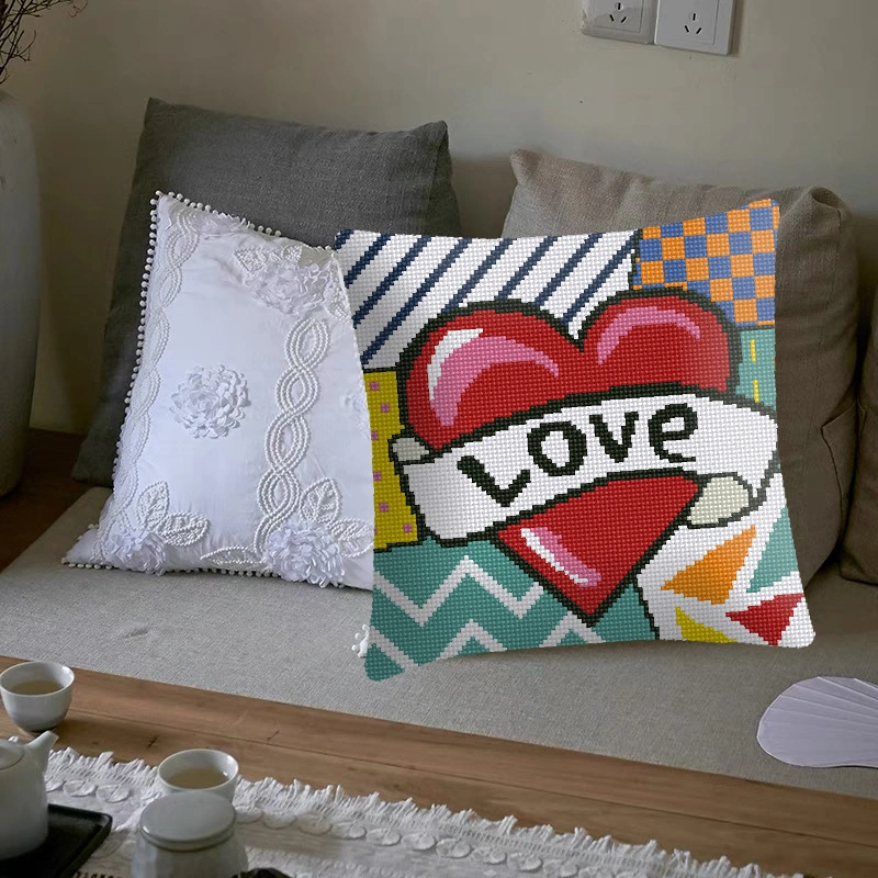 Vancy Arts Hot Popular DIY Love Embroidery Pillow Cushion Cover