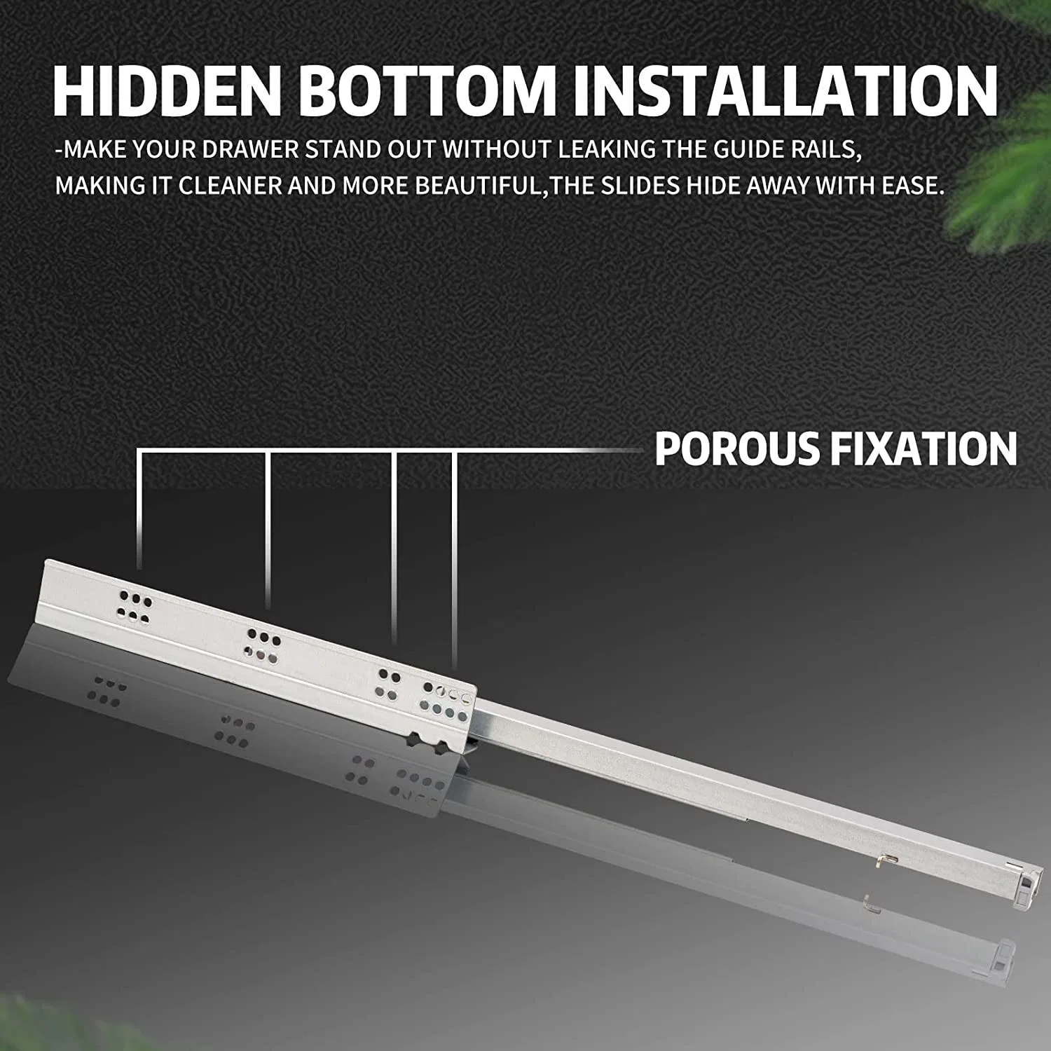 Bottom Mount Drawer Slides Full Extension Hidden Undermount Runners Locking Devices