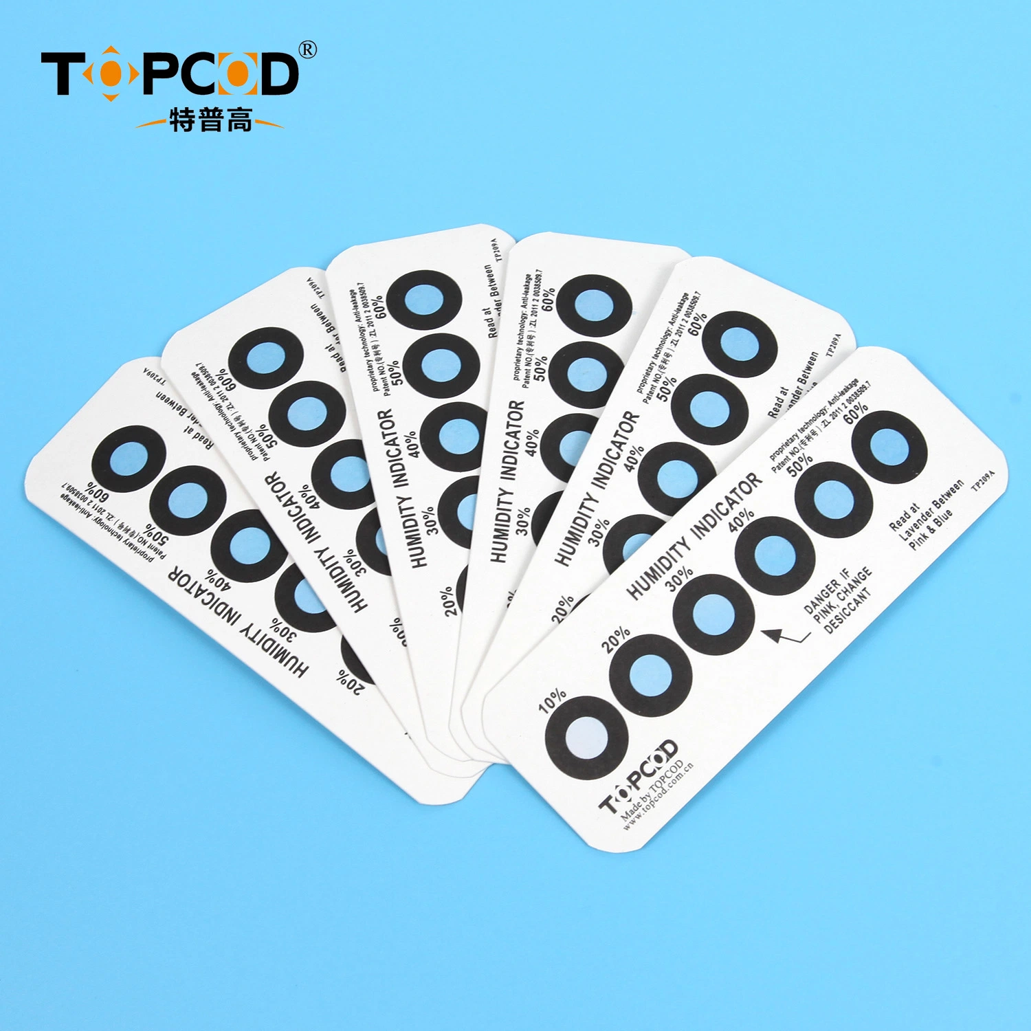 6 Dots Standard Speed Controlled Cobalt Dichloride Free Humidity Sensitive Indicator Card Blue to Pink