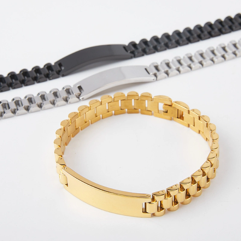 Amazon Горячая Продажа 18K Золотые плакированные браслеты на ремешке No Выцветание браслет из нержавеющей стали браслеты для пары