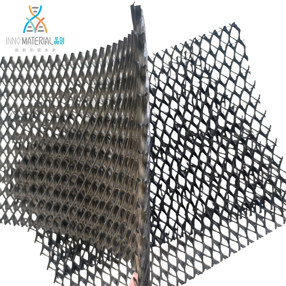 Renforcer la résistance du polypropylène sous-grade PP/PE largeur du matériau 1-4m Géogrille plastique haute tension pour port