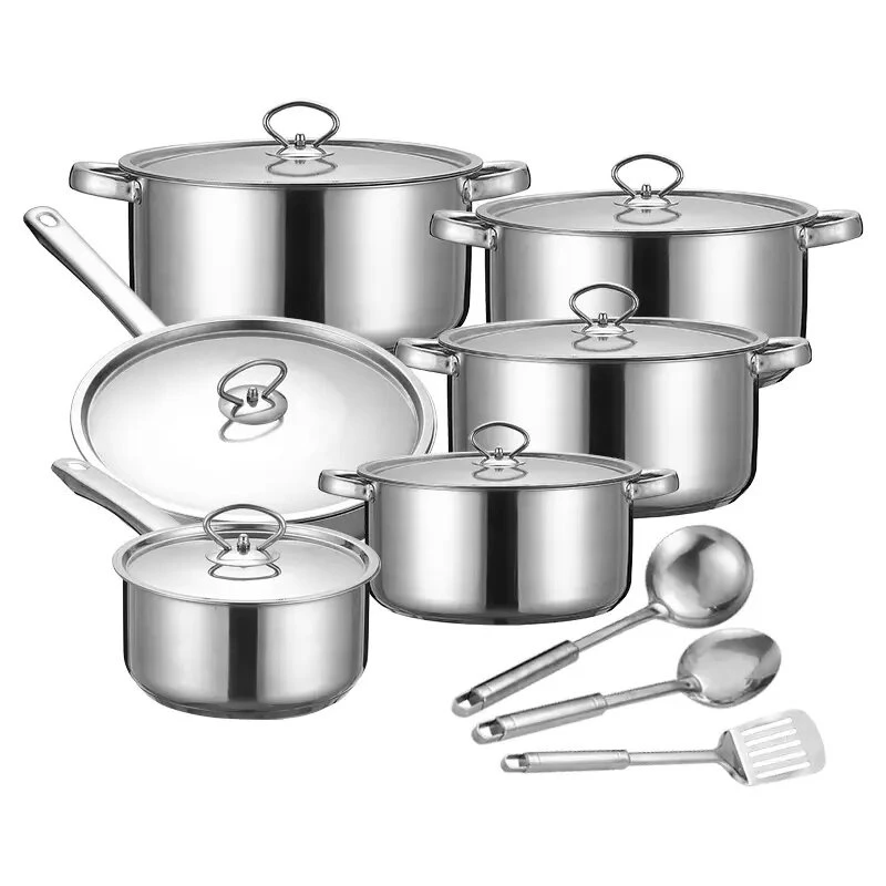 Manufacturer Custom Stainless Steel Cookware Set Induction Cooking Pot Cook Ware