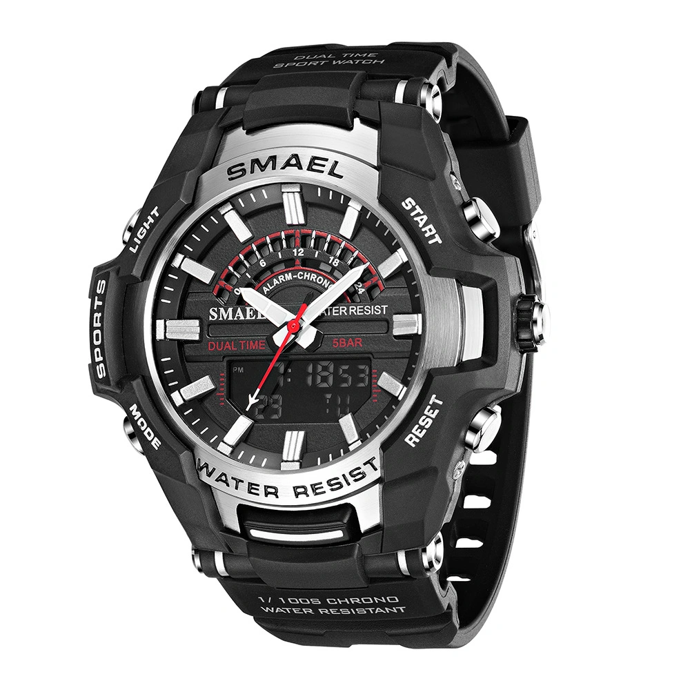 Green New Alloy Sports Electronic Watch Men′ S Big Dial Светонепроницаемые шпоны водонепроницаемые Подарочные часы