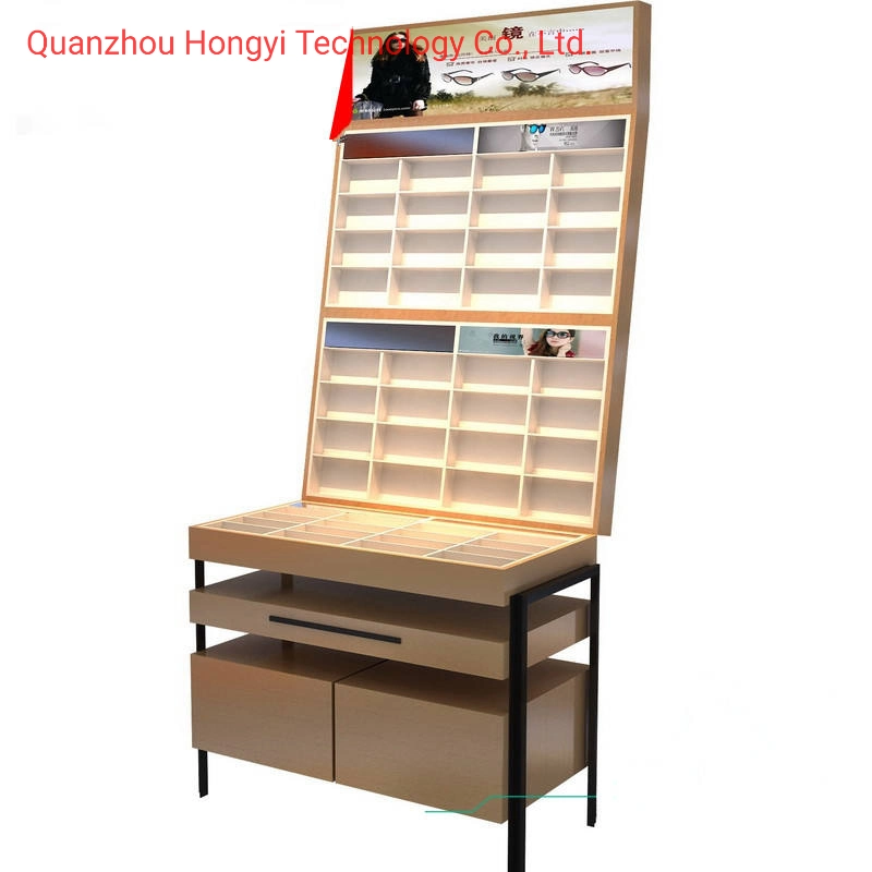 Showroom Decoration Wooden Glasses Display Showcase Optical Frames Store Fixtures Eyeglass Display Cabinet