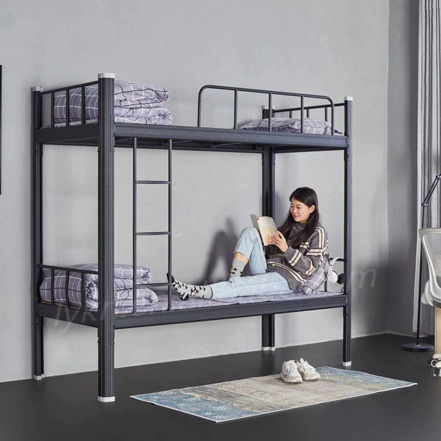 Metal Parts Frame Double Dormitory Steel Bunk Bed Furniture