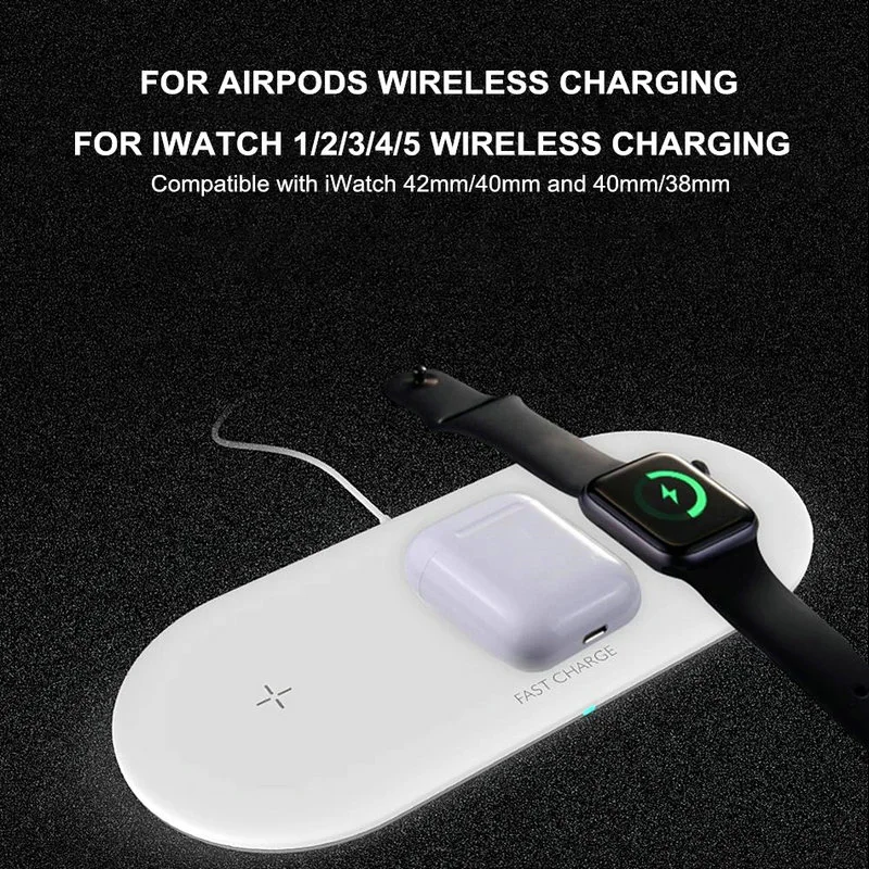 3in1 Multi-Function 10W Fast Wireless Charging Pad Mobile Phone+Airpods+Iwatch Wireless Charger