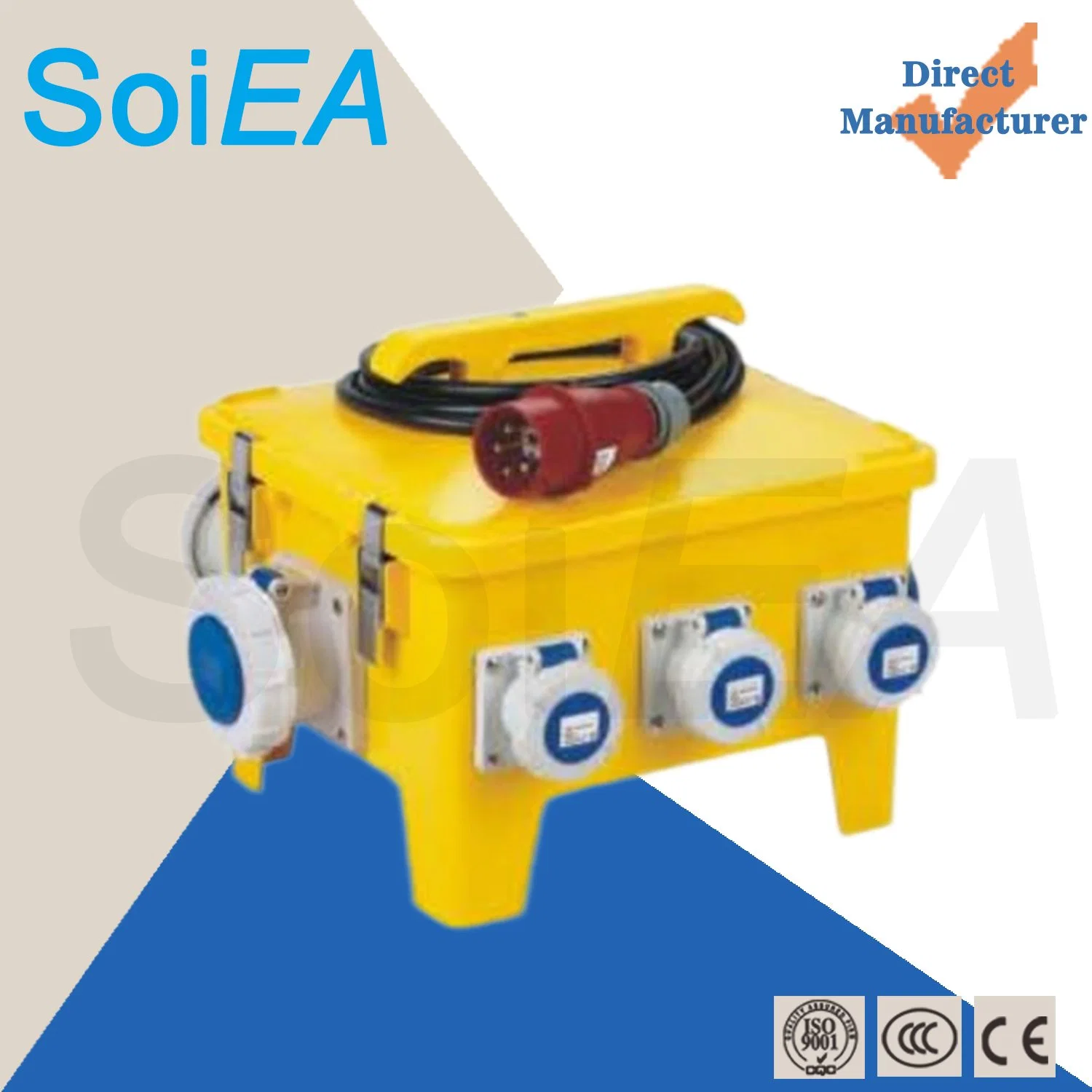 Waterproof and Dustproof Multifunctional High-Quality Sturdy and Durable Yellow Portable Socket Box with Plug Set