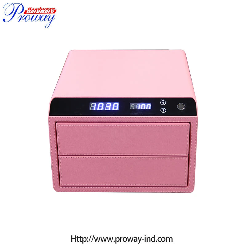 Luxury Smart Digital Biometric Lock Fingerprint Double Drawer Jewelry Safe Cabinet