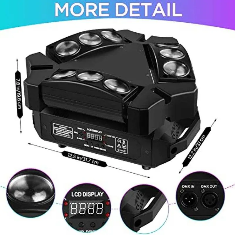 هيليوس RGB DMX512 الصوت تنشيط حفل الزفاف تحريك مرحلة الرأس خفيف