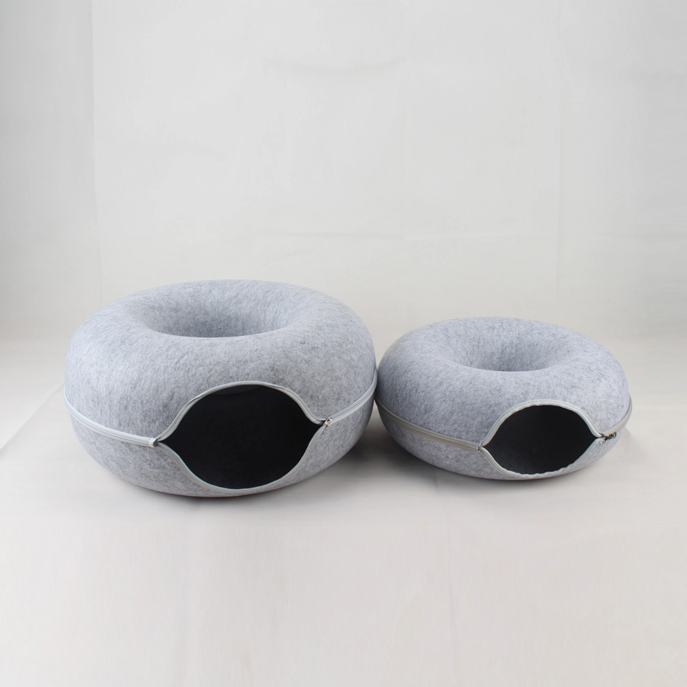 Vente en gros Nouveau style personnalisé Design populaire tissu respirant coloré PET Cat Lit Donut Grande maison de chat