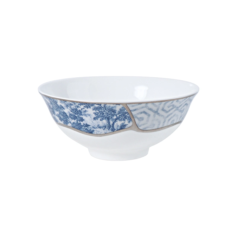 Bol de luxe en porcelaine bleue et blanche pour la soupe