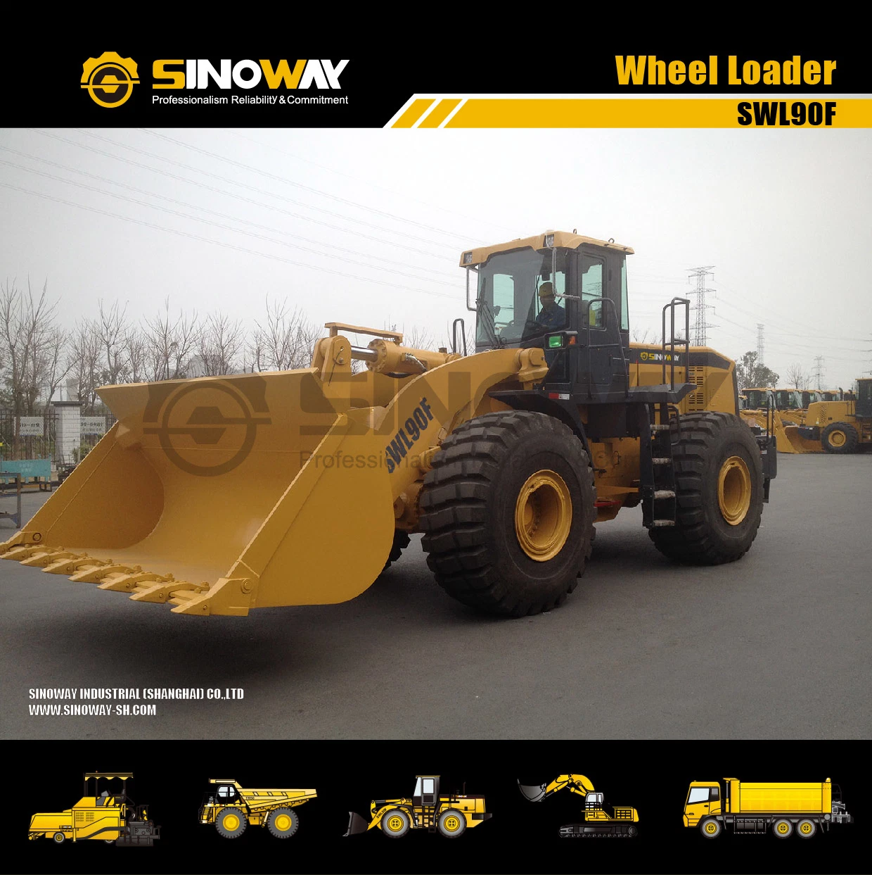 Large Wheel Loader 9ton Scoop Loader with 5.0m3 Shovel Bucket