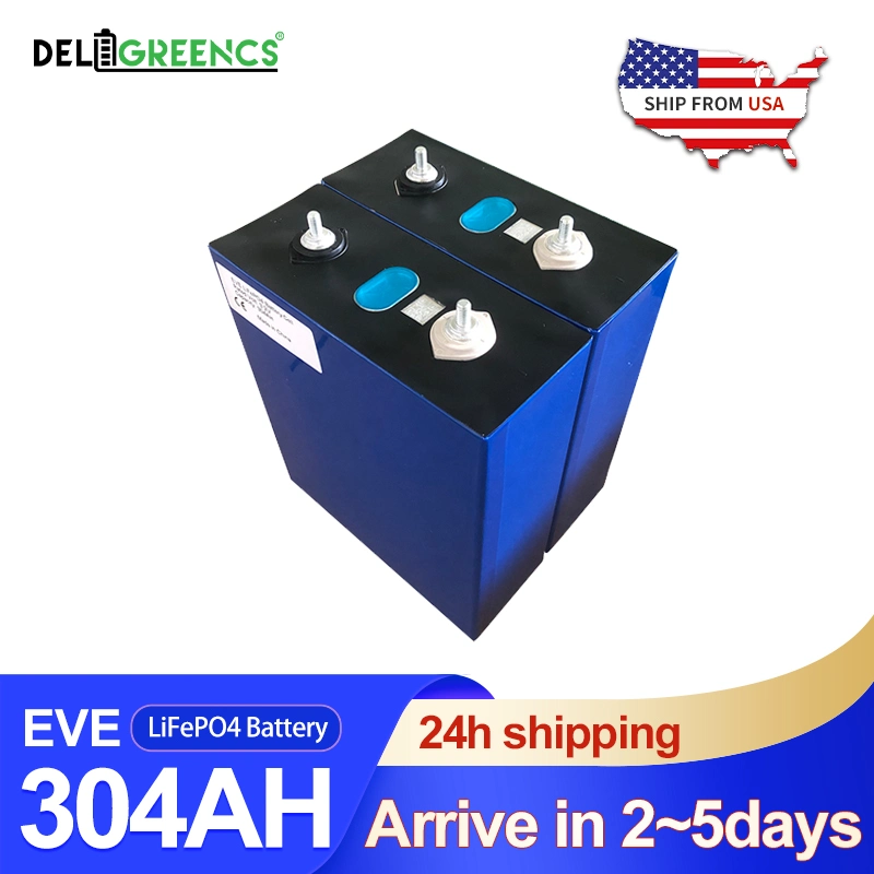 Ee.Uu Availbele 3,2 V 12V 24V 300Ah 304Ah LiFePO4 Batería recargable de Litio Solar Carcasa de aluminio Envío rápido Tax Free