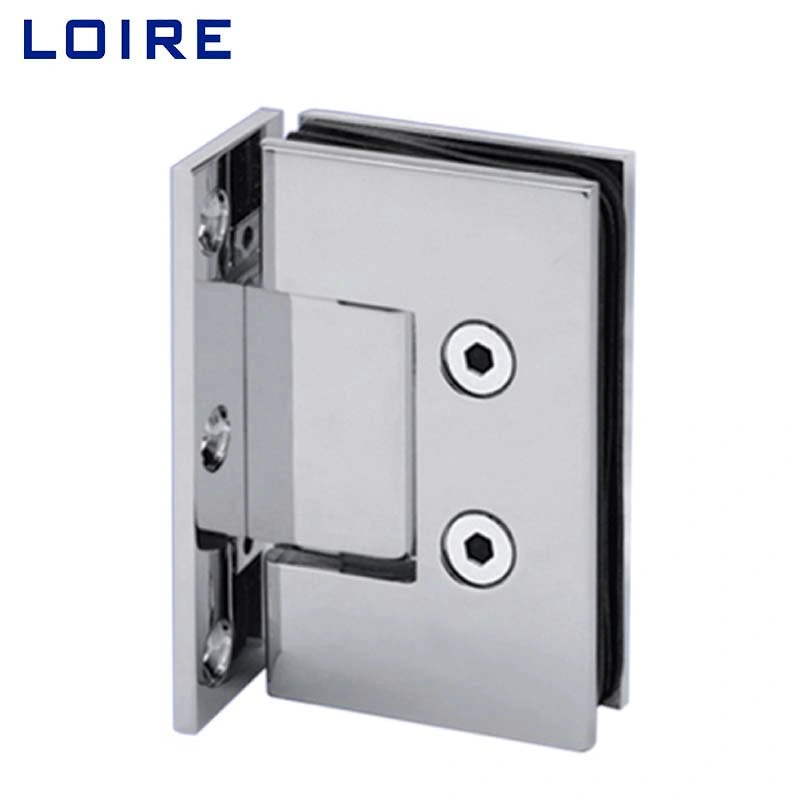 Loire PVD Gold Standard Duty Square Wall to Glass Wall Mount Offset Back Plate Shower Hinge Brass Stainless Steel for Glass Shower Door