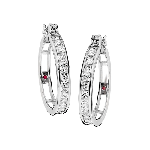 Fashion Wedding Hoop Earrings 925 Silver Jewelry Micro Setting