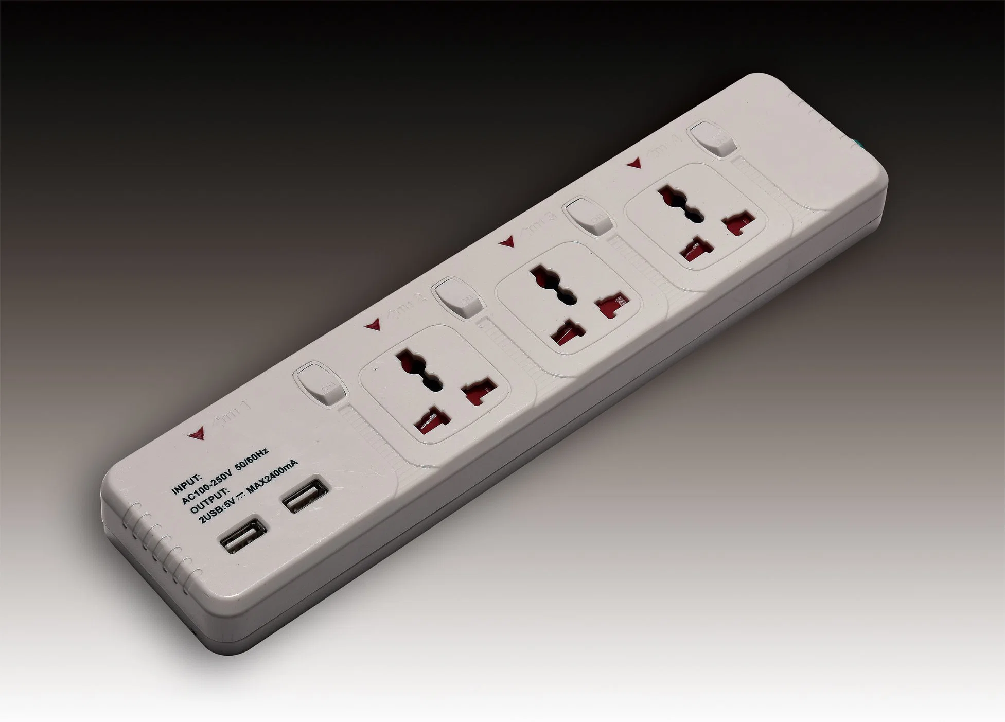 Multi Electrical Extension Socket with 2 USB Charging Ports