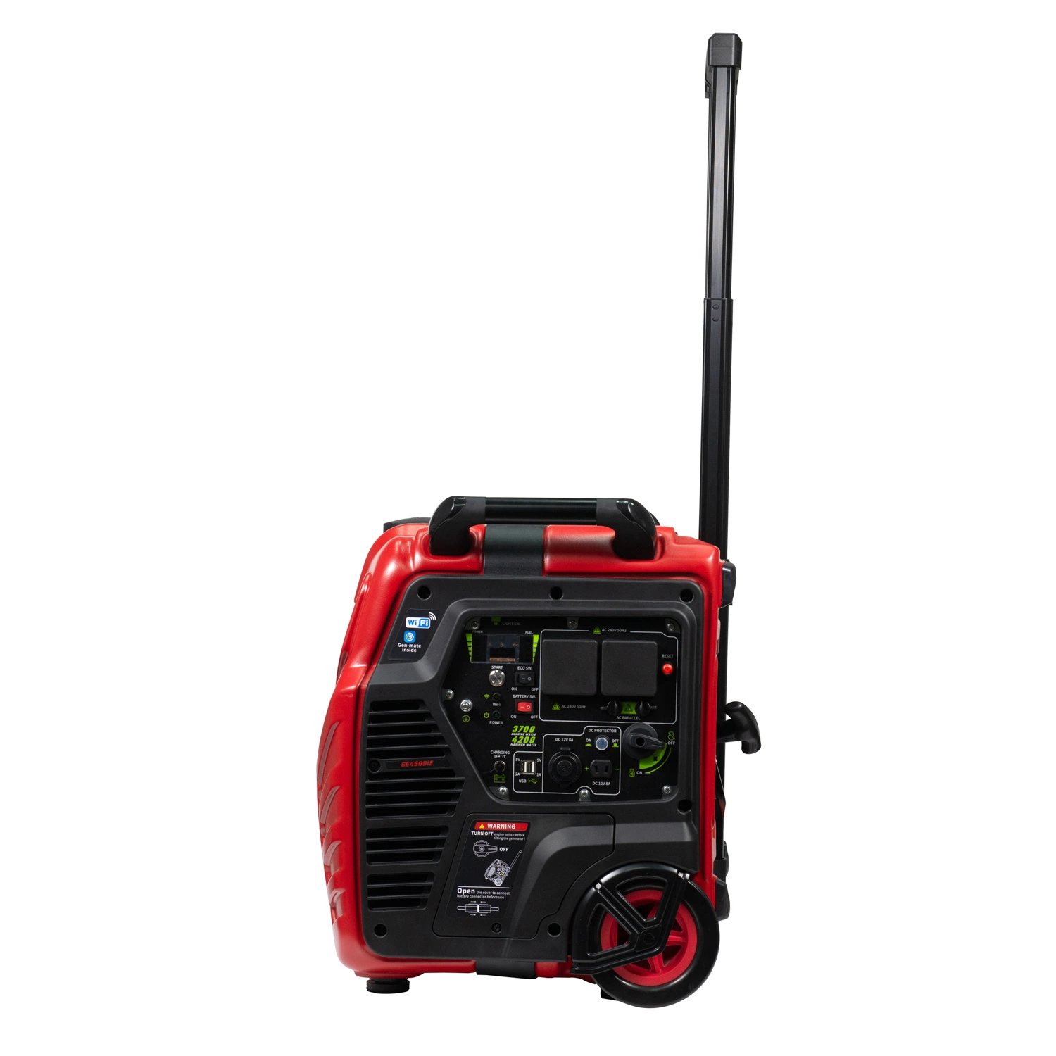 Hot Sale Magnet Engine 3kw 4kw Pure Sine Wave Silent Portable Power Gasoline Generator with Wheels & Drawbar APP Control