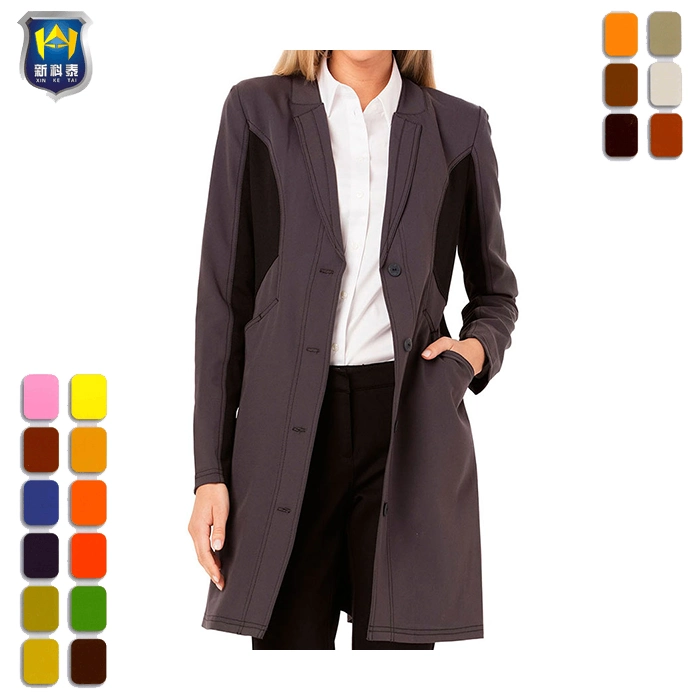 Black and Grey Tunic Design Women Workwear Lab Coats