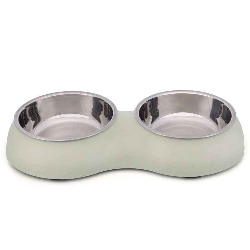 Tc3026 Easy Clean Plastic Dog Bowl Stainless Steel Pet Feeding Bowl Pet Supplies