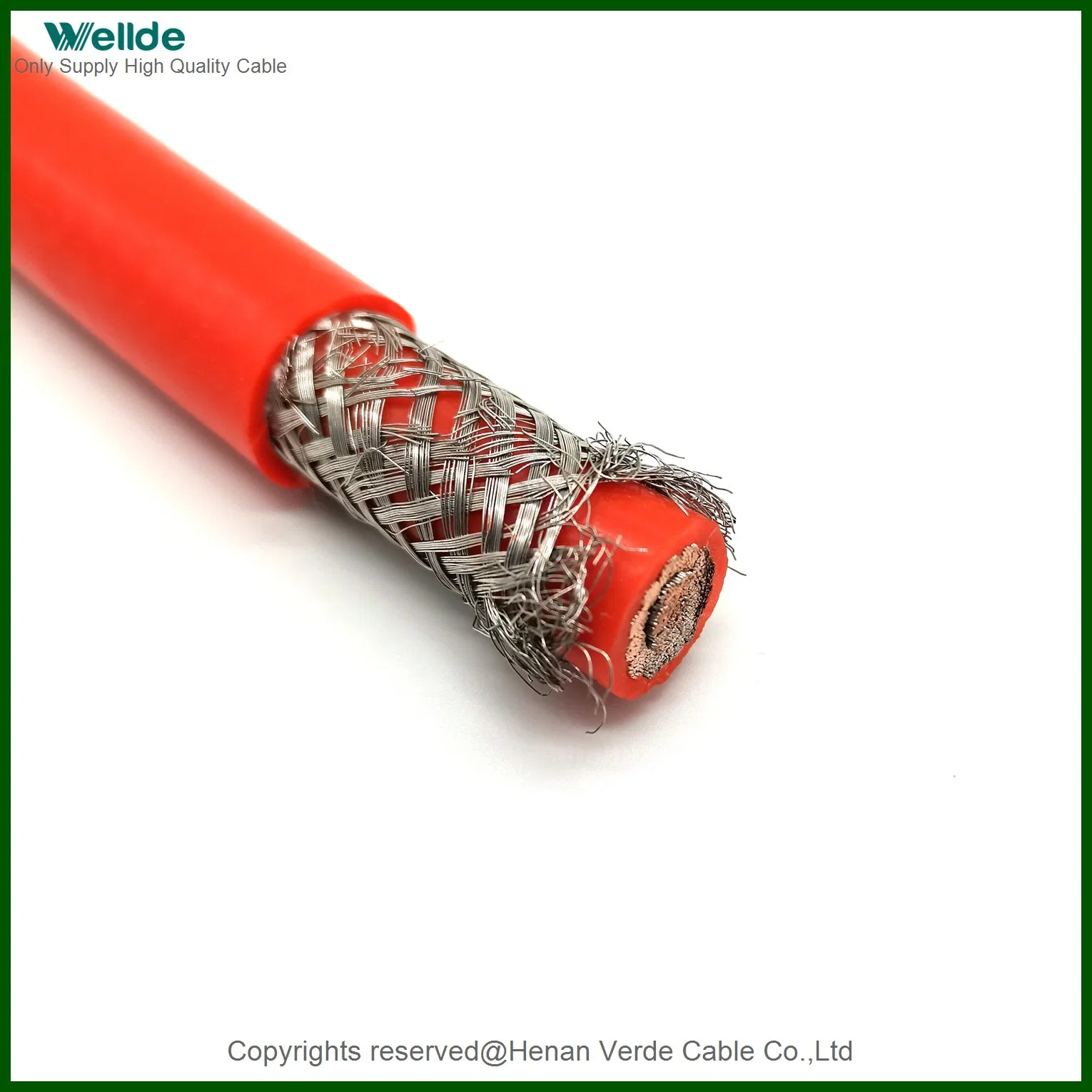 Câble en caoutchouc de silicone blindé tressé en cuivre étamé de 0,5 mm, 0,75 mm, 2,5 mm, 14AWG, 500V, 50kV à haute température.