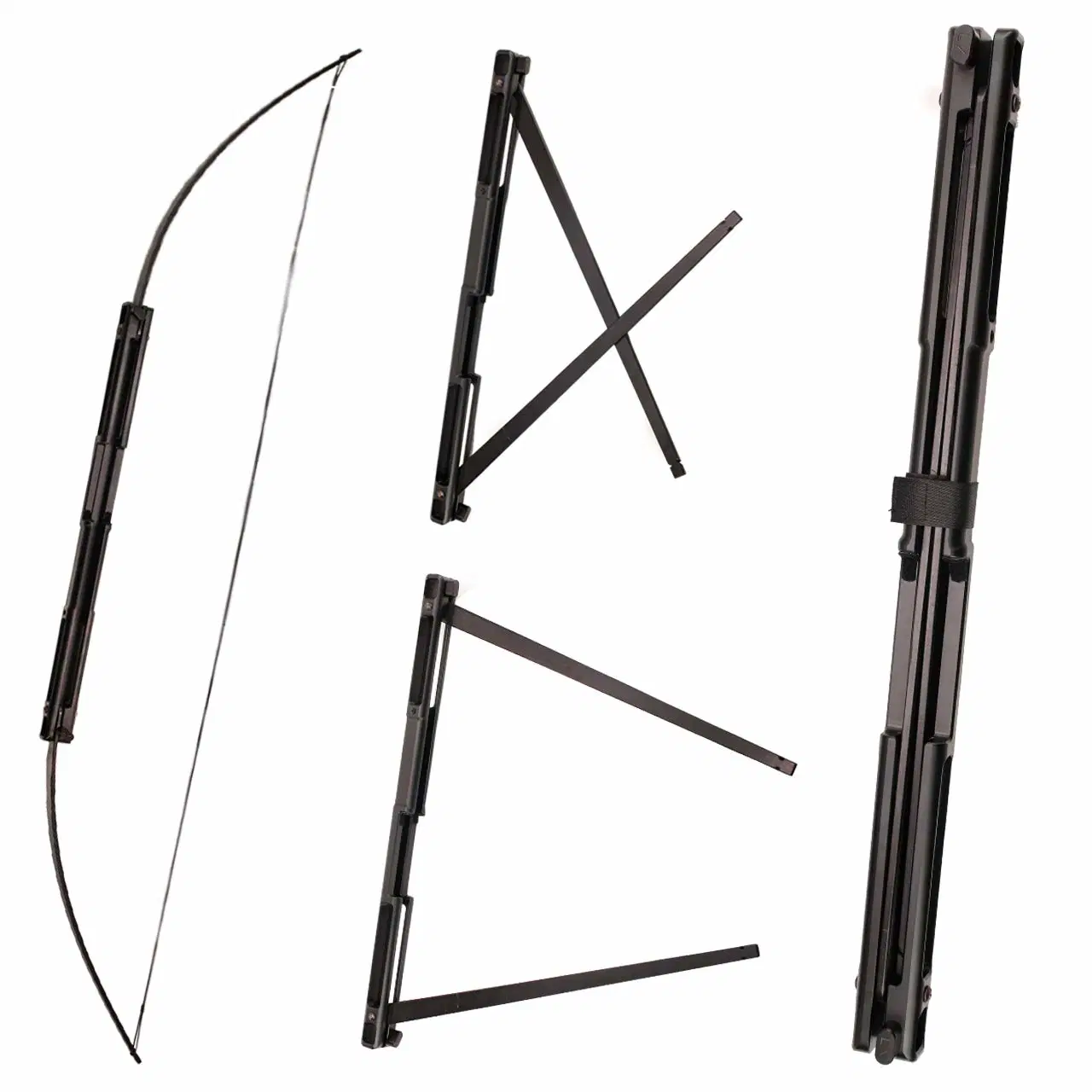 Black 55" de longueur de pliage 30-50lbs Portable puissant Takedown tir en alliage de Bow Bow pour la chasse ou le tir sur cible Mettre en place chaque corps