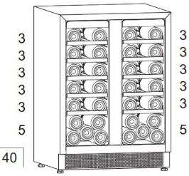 Ce 40 Bottles Wine Cooler with Side by Side Wine Cooler