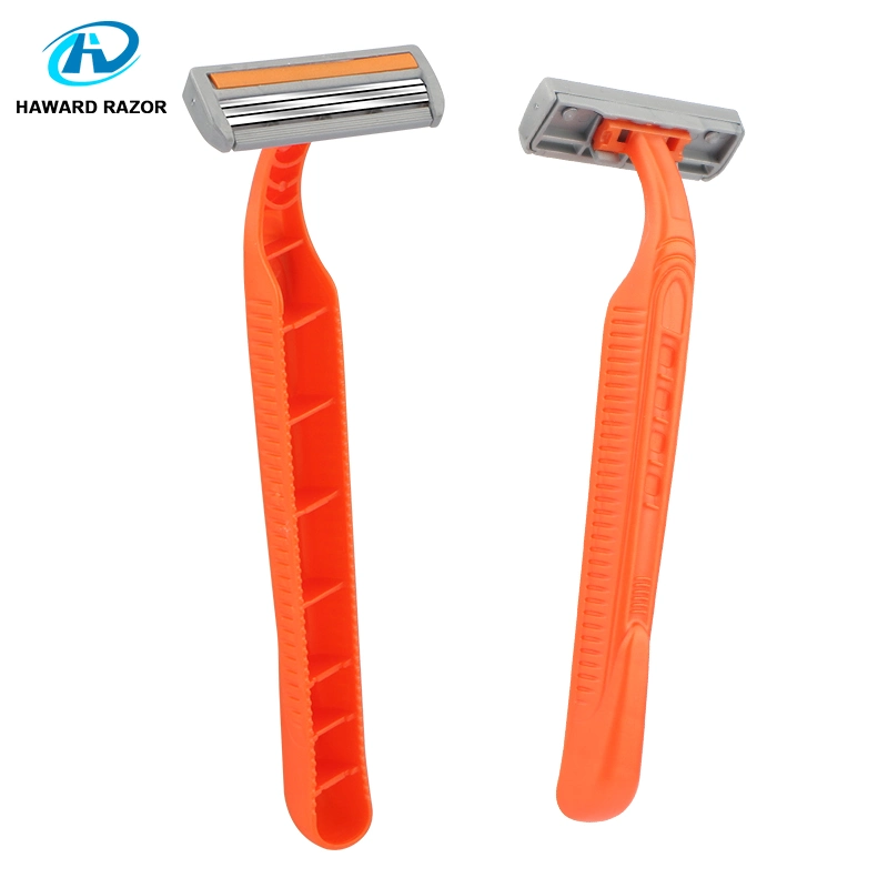 D311L Cheap Triple Blade Orange Color Disposable Shaving Razor