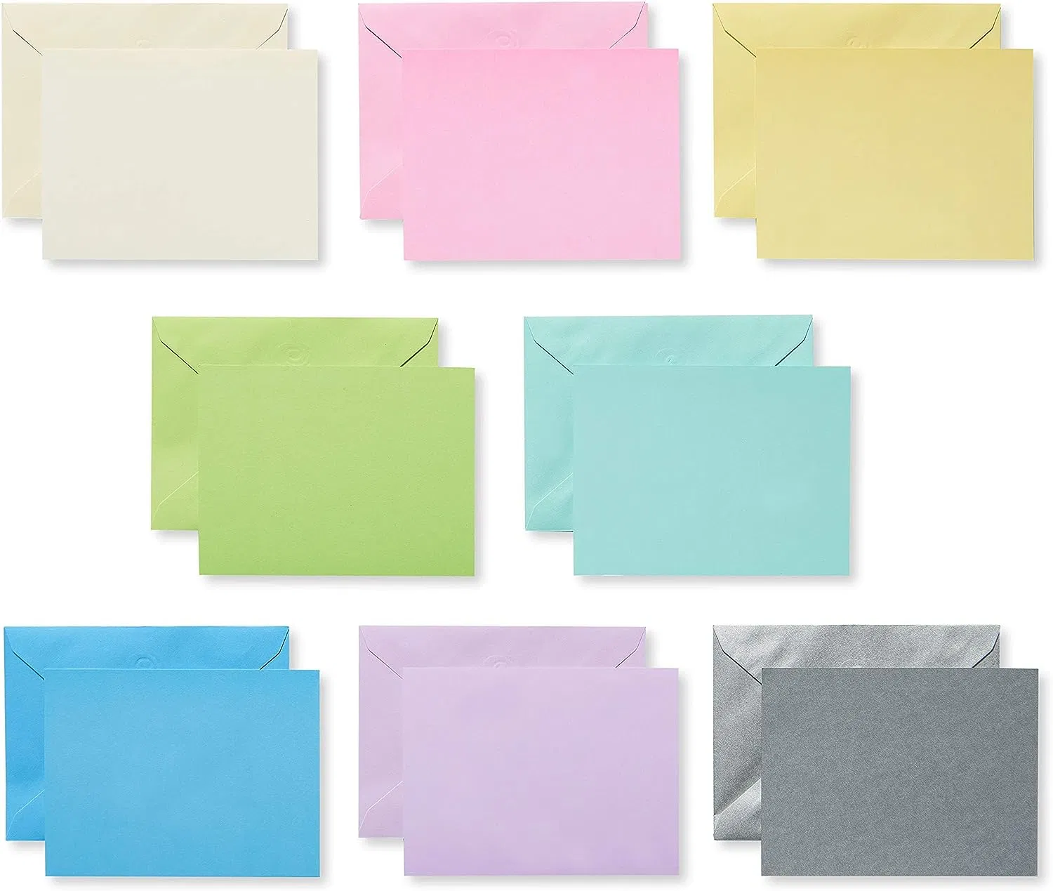 American Greetings Single Panel Blank Cards Bulk with Envelopes, Pastel Colors (100-Count)